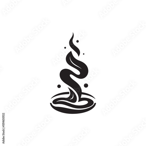 Smoke Aroma Icon - A Simple Yet Effective Vector Design Capturing the Essence of Aroma, Ideal for Culinary Branding, Food Products, or Any Project That Requires a Contemporary Representation of Scent.