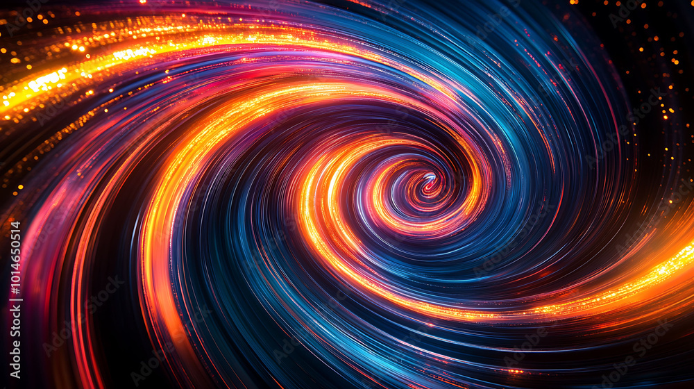 Abstract swirling light in red, orange, and blue colors. Abstract swirling light in red, orange, and blue colors.
