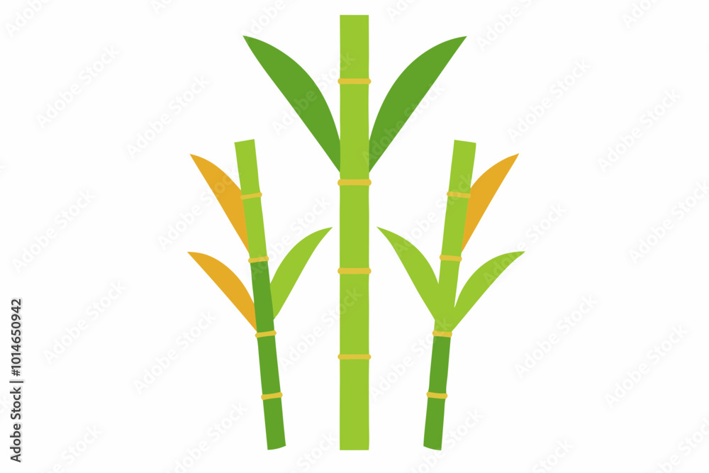 Naklejka premium Sugarcane Stalks' creative vector design on a white background