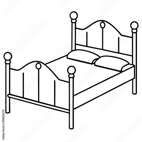 line art bedstead household with Transparent Background Clipart