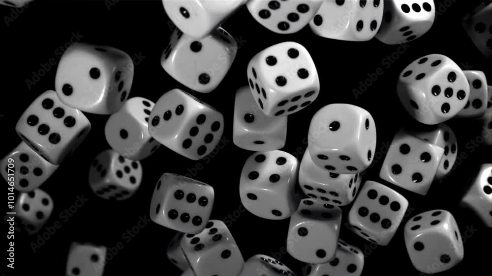 Dice filmed on a high-speed camera at 1000 fps. High quality FullHD footage Dice filmed on a high-speed camera at 1000 fps. High quality FullHD footage