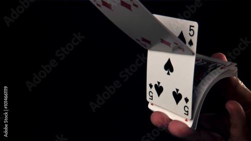 Poker Cards. Filmed on a high-speed camera at 1000 fps. High quality FullHD footage