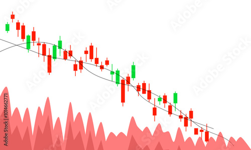 Financial stock chart showing stock volatility and downtrend on Black Monday.