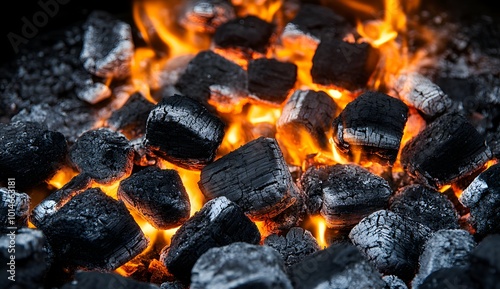 Glowing Hot Lava Rocks in Fiery Close-Up Illustration