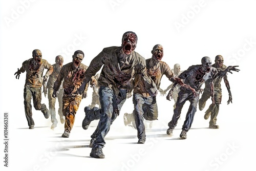 a group of zombies running