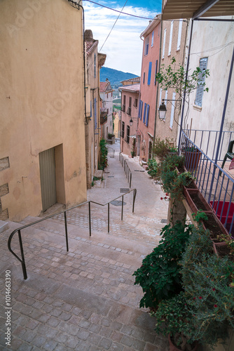 A street of the small french town in the southern Provence called Le Castellet.