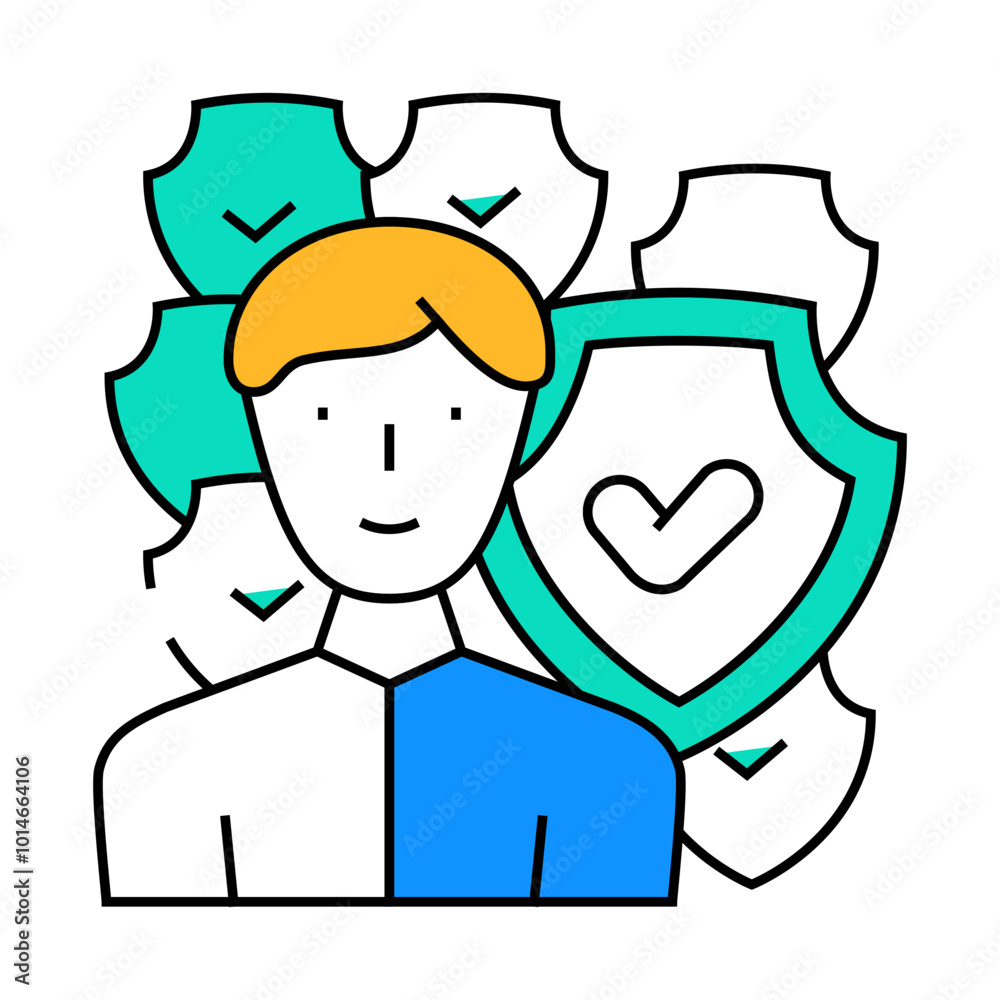 protection of deal line icon vector. protection of deal sign. isolated symbol illustration protection of deal line icon vector. protection of deal sign. isolated symbol illustration