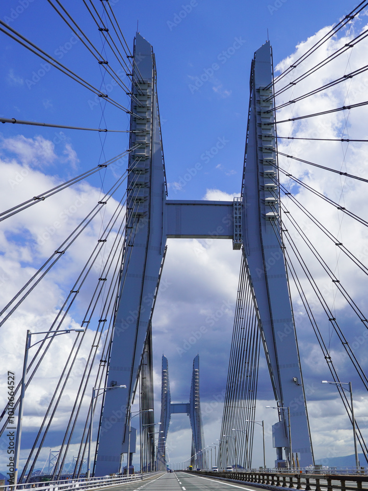 Fototapeta premium 瀬戸大橋で瀬戸内海を渡る 櫃石島橋（香川県坂出市）