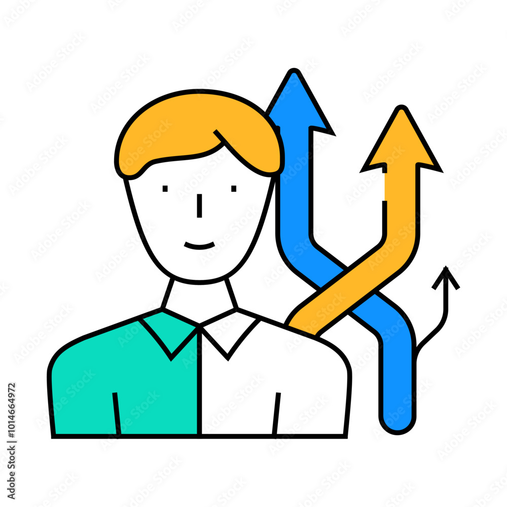 different directions of sales line icon vector. different directions of sales sign. isolated symbol illustration different directions of sales line icon vector. different directions of sales sign. isolated symbol illustration