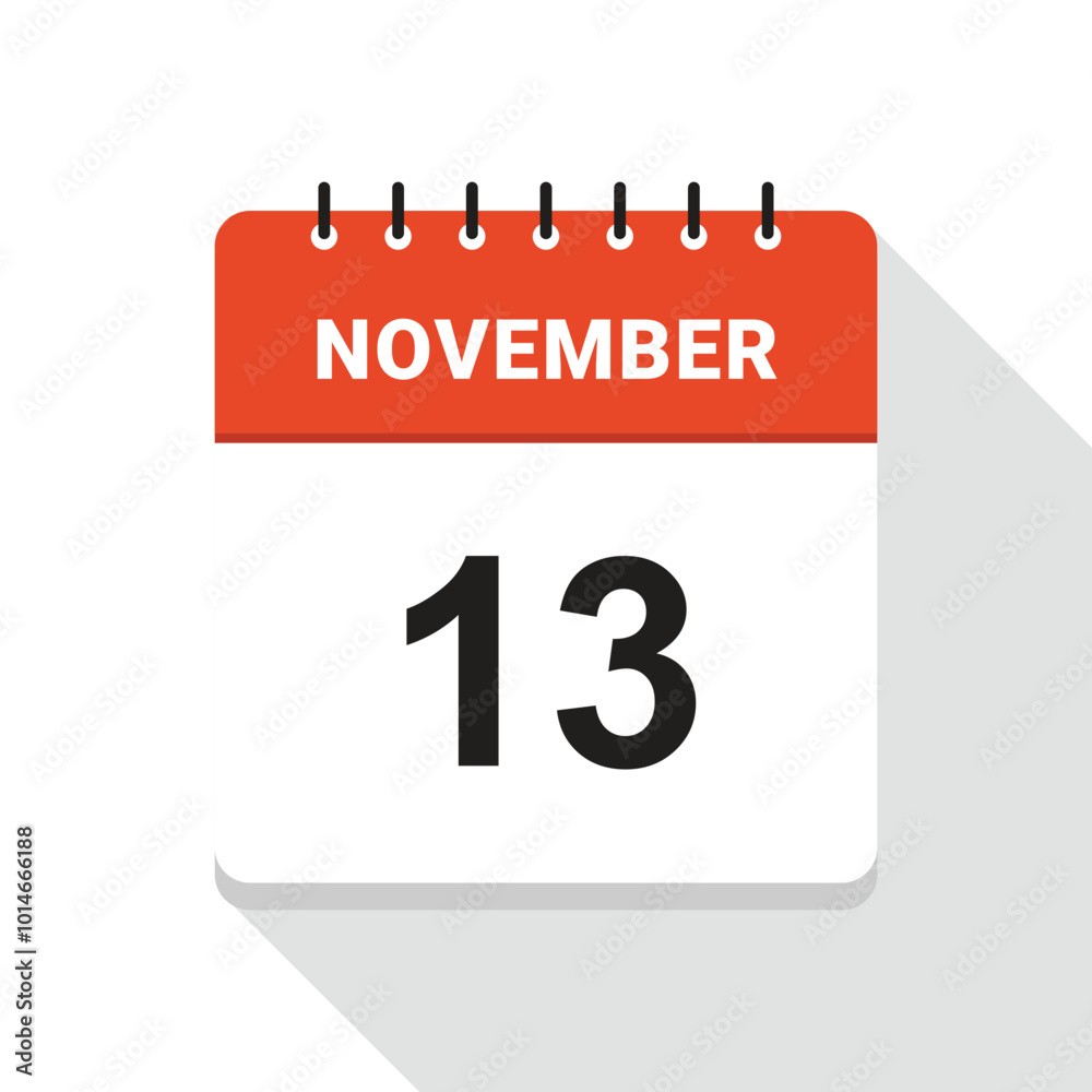 November 13 Calendar Date icon November 13 Calendar Date icon