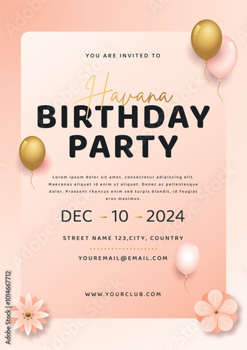 Birthday greeting and invitation card and poster template