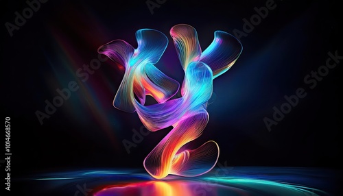abstract background, neon light concept, XYZ letter abstract background