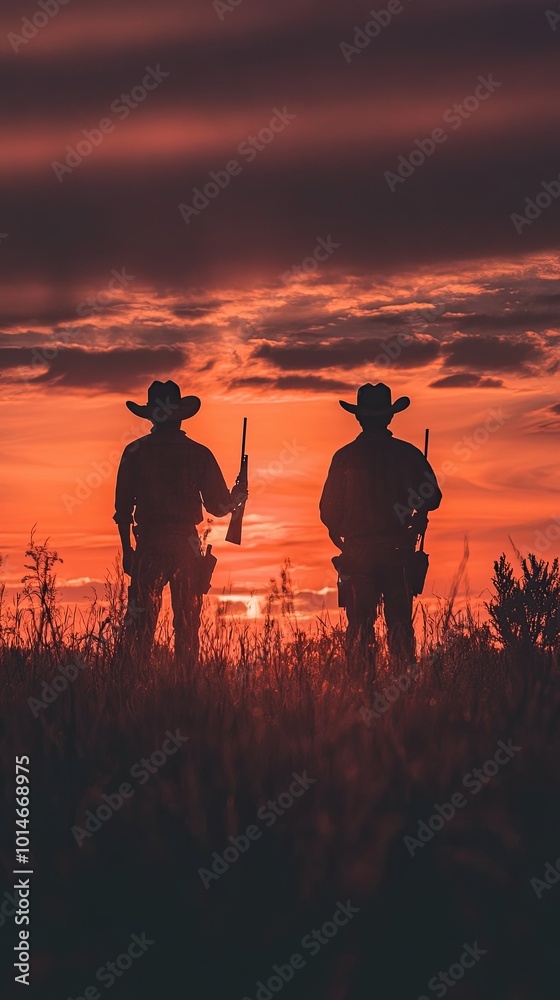 Fototapeta premium silhouette of a cowboy
