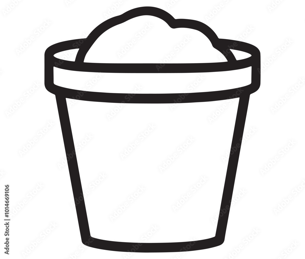 Illustration of a cupcake, Frozen yogurt line icon, Line art ice - cream vector Illustration of a cupcake, Frozen yogurt line icon, Line art ice - cream vector