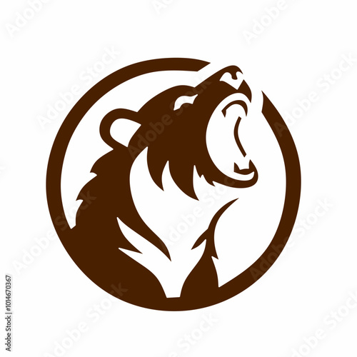 Logo Bear Silhouette Vector Illustration.