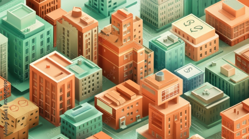The concept of real estate investment trusts in terracotta and sage colors The concept of real estate investment trusts in terracotta and sage colors