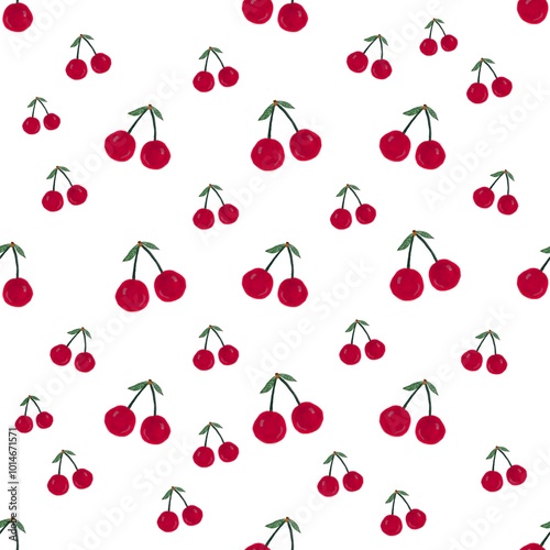 Cherry Fruit Seamless pattern Background. Cherry Fruit Motif Seamless Background. Cherry Fruit Pattern Seamless Design. Seamless Cherry Fruit Pattern