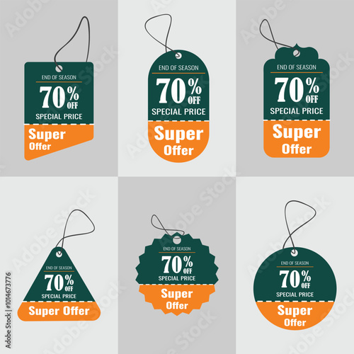 Vector stickers, price tag, label. Coupon sale, offers, and promotions vector template