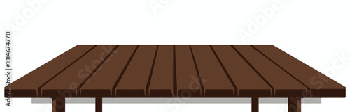 Brown Wooden Table Top Isolated  

