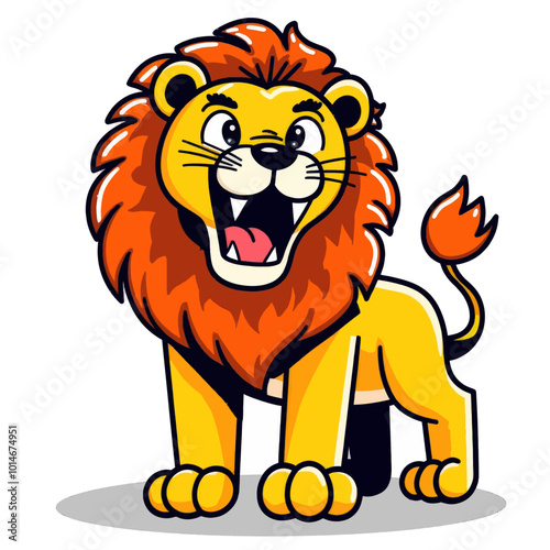 Cartoon Lion Roaring 
