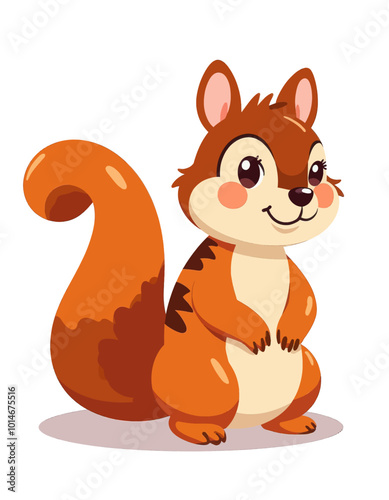 Cute Cartoon Squirrel Illustration  
