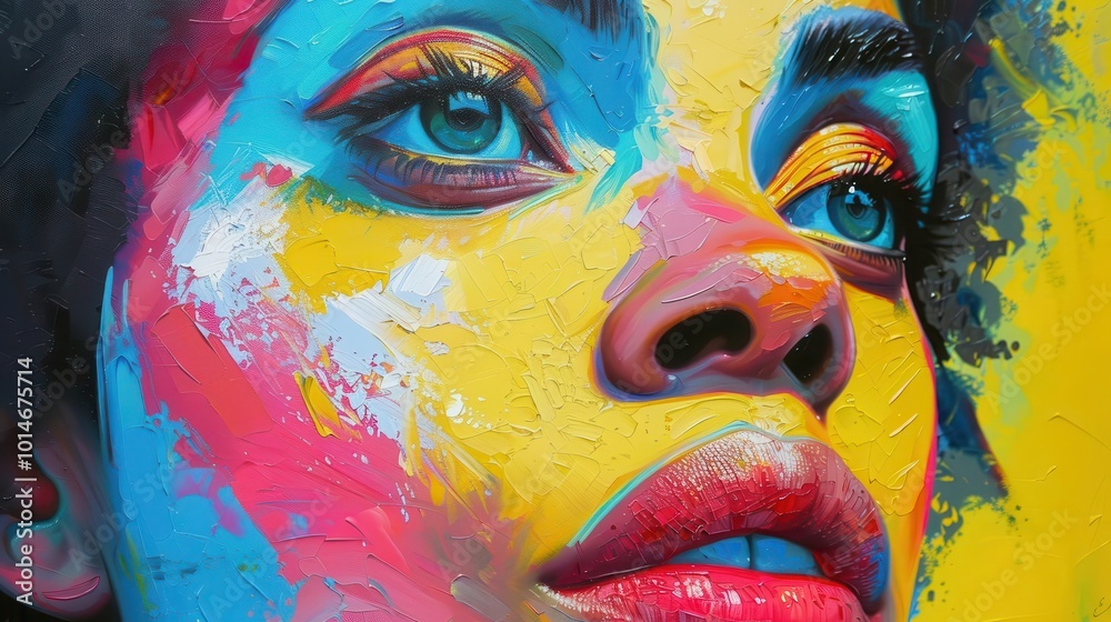 Pop Art with vibrant designs, artistic and modern, Art, Bright hues, Painting, Cultural critique Pop Art with vibrant designs, artistic and modern, Art, Bright hues, Painting, Cultural critique