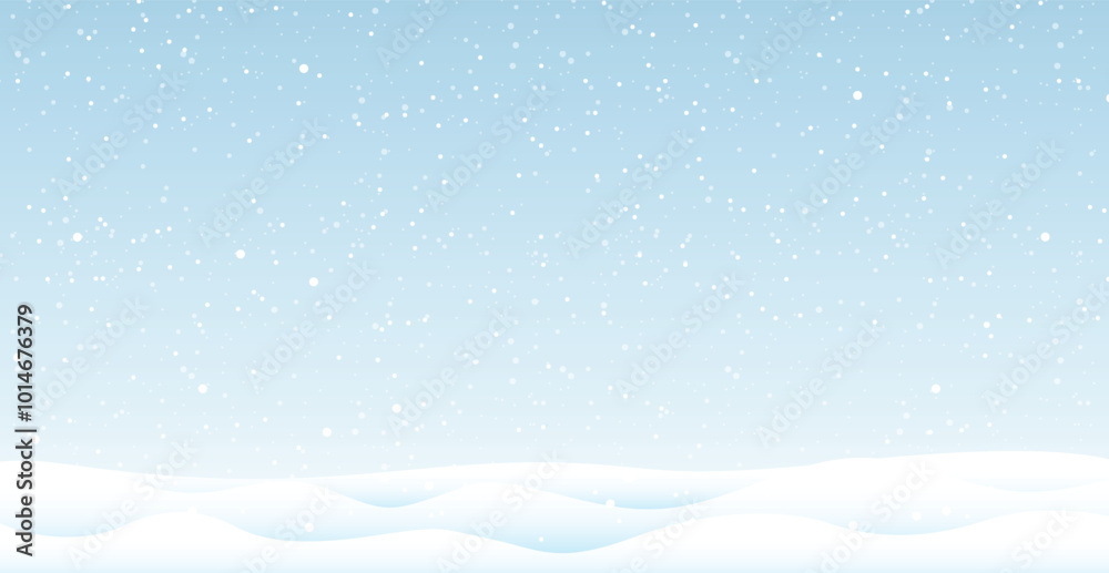 Winter landscape with snowflake background, christmas background, vector design Winter landscape with snowflake background, christmas background, vector design