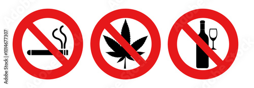 No Smoking, Drugs, or Alcohol Signs  
