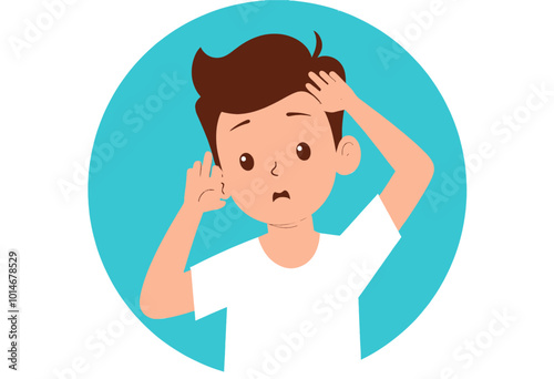 Surprised Boy Cartoon Illustration 
