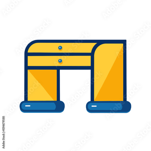 Yellow Desk with Two Drawers 
