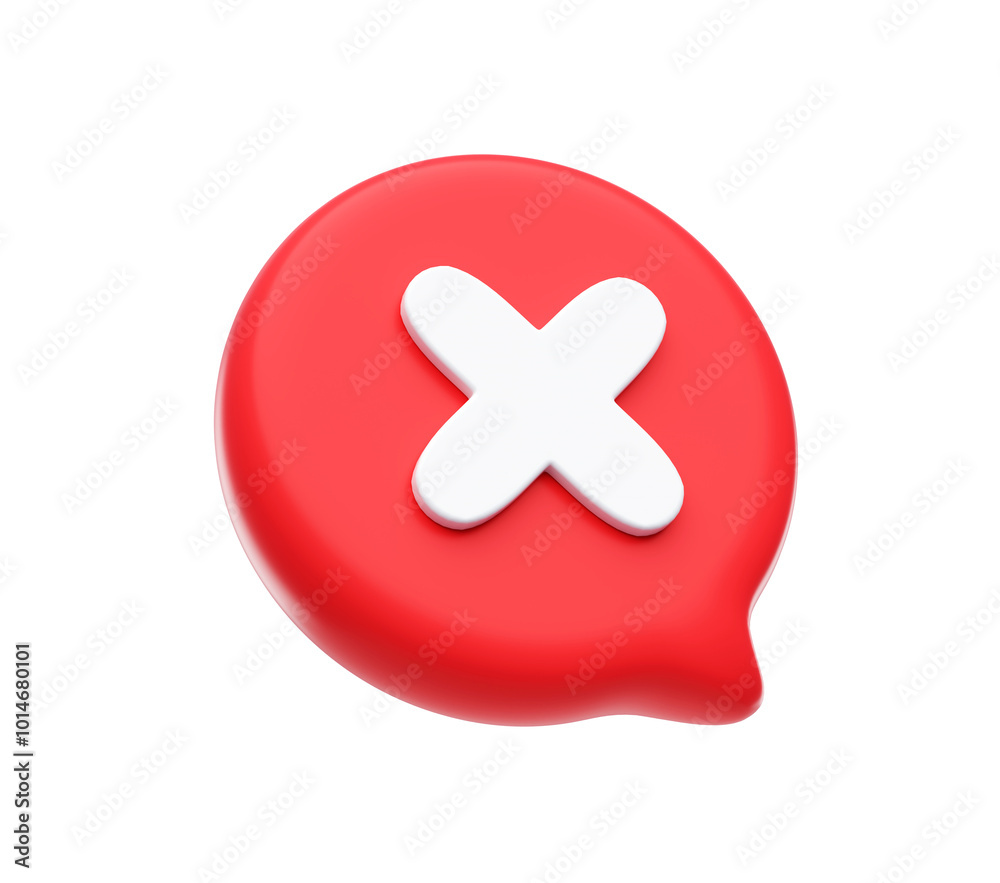 Cross mark 3d icon illustration Cross mark 3d icon illustration