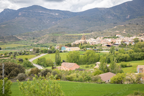 a view over Loarre village, province of Huesca, Aragon, Spain photo