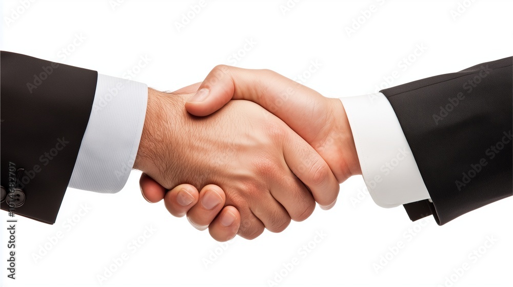 Handshake Isolated on White Background for Business and Professional Partnership Imagery. Handshake Isolated on White Background for Business and Professional Partnership Imagery.