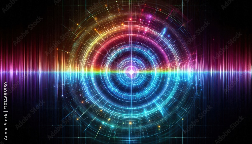 abstract background with circles wave abstract background with circles wave