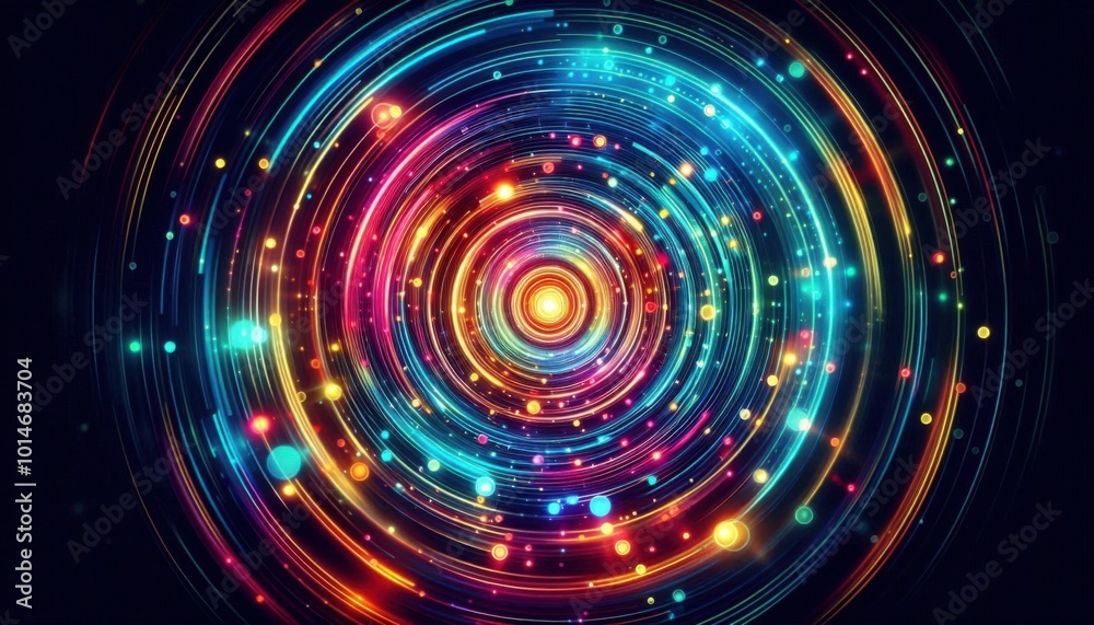 Pulsating Neon Circles Pulsating Neon Circles
