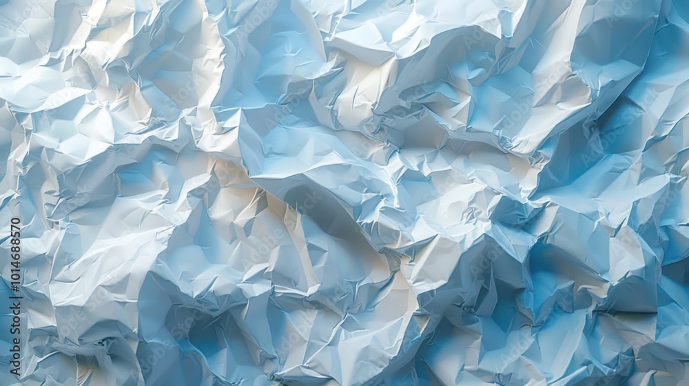 Fototapeta premium Crumpled paper texture abstract background with wrinkled and crushed effect Rough messy recycled and handmade look Vintage used and ecological material design
