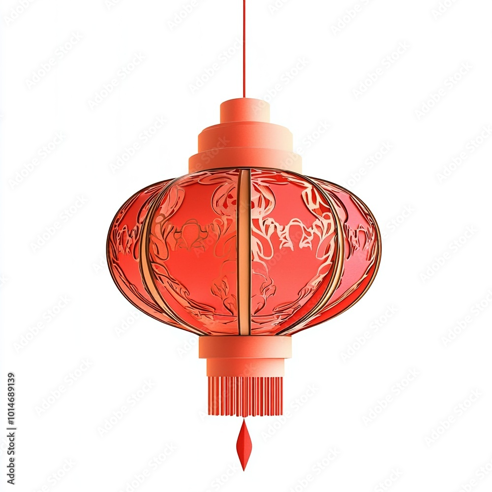 Obraz premium Vector cartoon icons set of oriental paper lamps with gold ornament and tassels from China.Chinese festival red lanterns, traditional decoration,asian New Year celebration.illustration