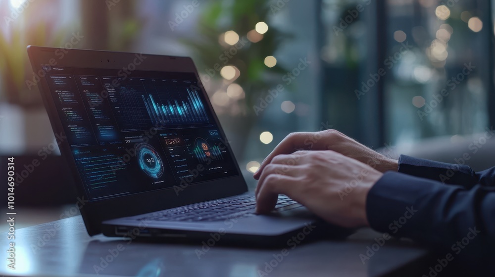 The Laptop with Data Analysis The Laptop with Data Analysis