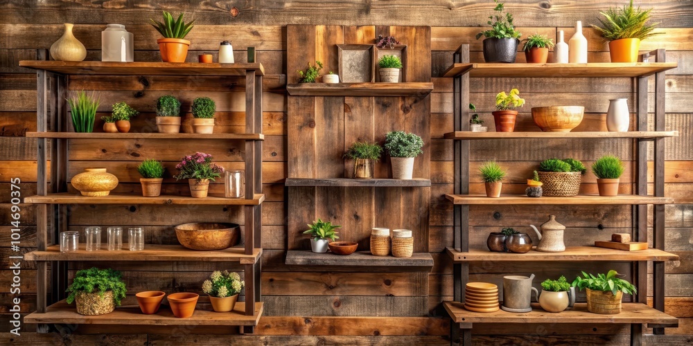 Rustic wooden shelves add warmth and character to any home decor setting, rustic, wooden, shelves, home decor Rustic wooden shelves add warmth and character to any home decor setting, rustic, wooden, shelves, home decor