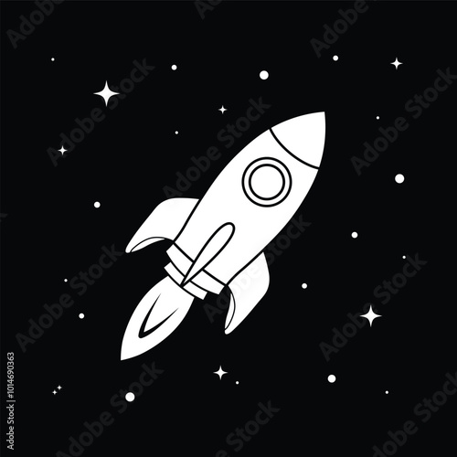 spaceship in the space with stars