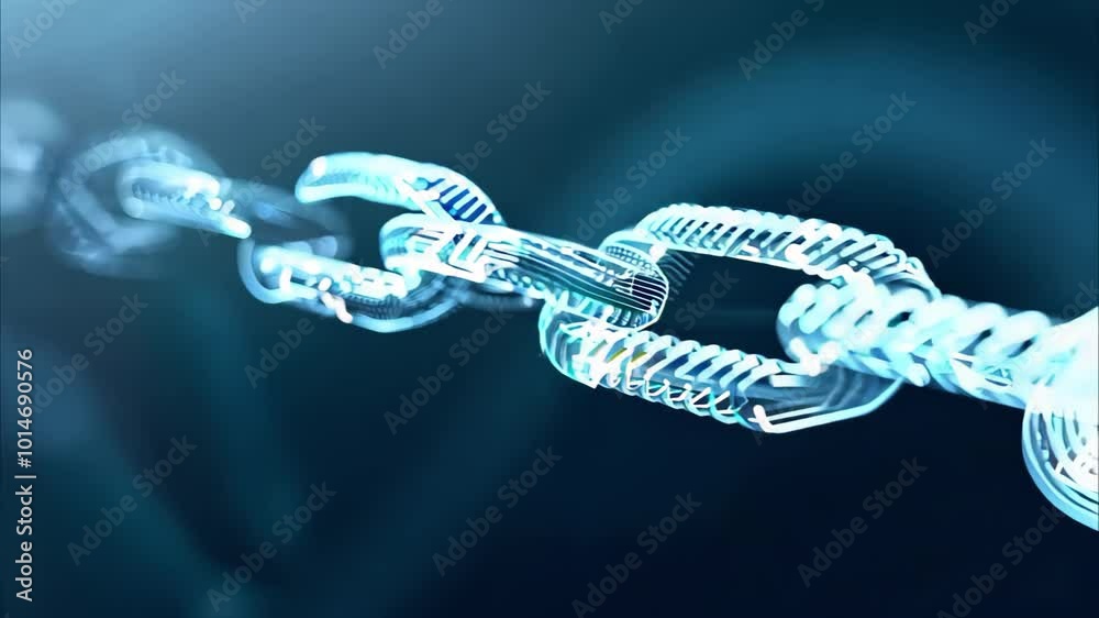 A close-up view of interconnected, glowing digital links, symbolizing blockchain technology or connectivity. A close-up view of interconnected, glowing digital links, symbolizing blockchain technology or connectivity.