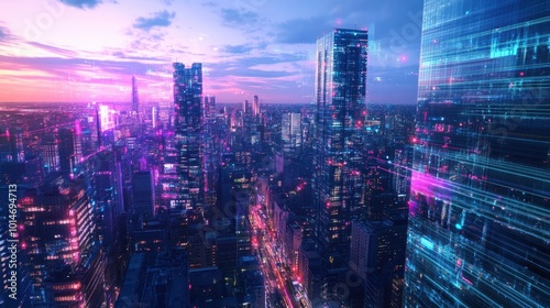 Wallpaper Mural The Urban Landscape at Dusk Torontodigital.ca