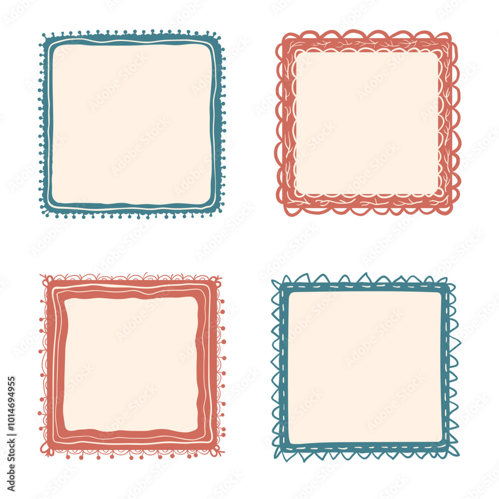 Vector Illustration of assorted doodle square frames. Vector illustration Vector Illustration of assorted doodle square frames. Vector illustration
