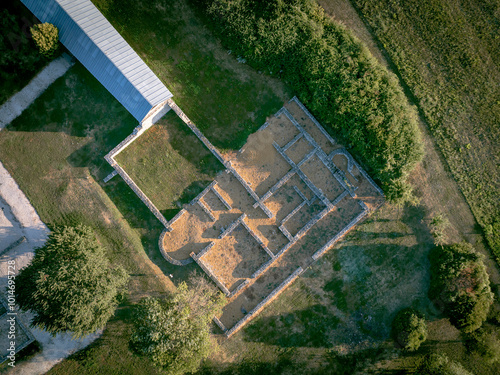 Villa Rustica is a Roman ruins exhibition in the village of Nemesvámos, Hungary photo