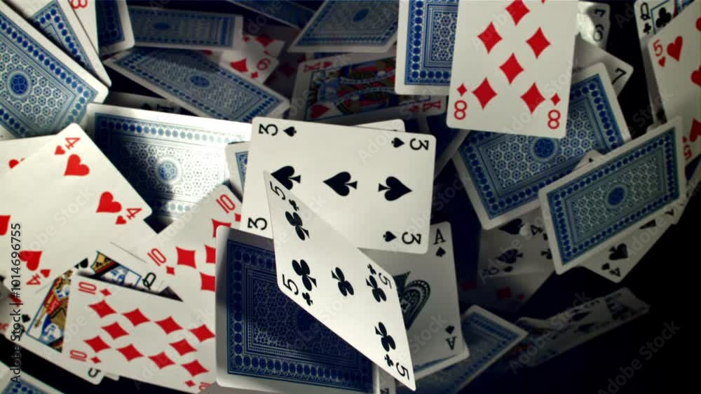 Poker Cards. Filmed on a high-speed camera at 1000 fps. High quality FullHD footage Poker Cards. Filmed on a high-speed camera at 1000 fps. High quality FullHD footage