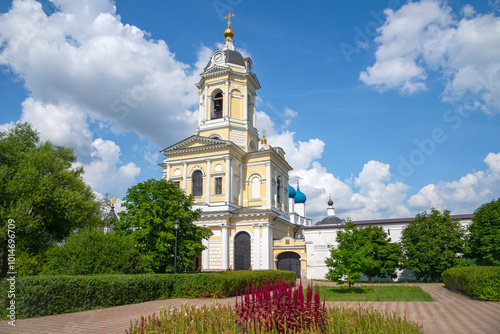 The Church of the Three Great Saints in the bell tower. The ancient Vysotsky Monastery. Serpukhov, Moscow region, Russia photo