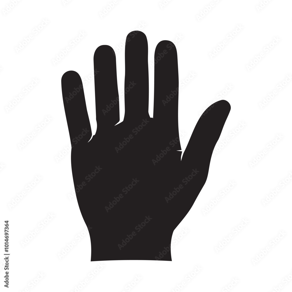 Simple Silhouette of an Outstretched Hand Simple Silhouette of an Outstretched Hand