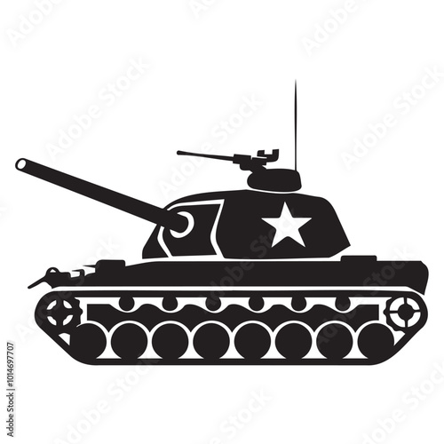 Classic Military Tank Silhouette Design