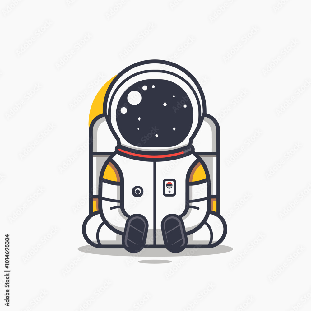 Astronaut in space suit. Vector illustration. Cartoon style.