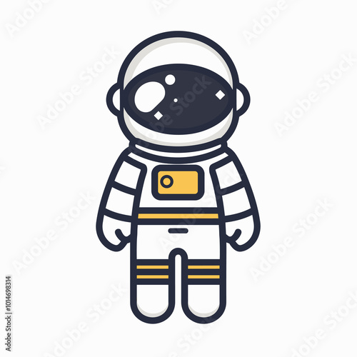 Astronaut in space suit. Vector illustration on white background.